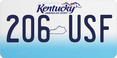 KY license plate 206USF