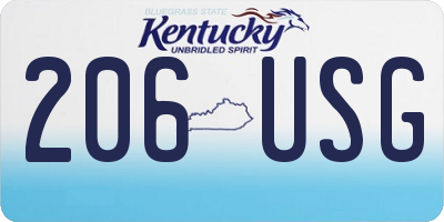 KY license plate 206USG