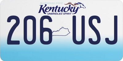 KY license plate 206USJ