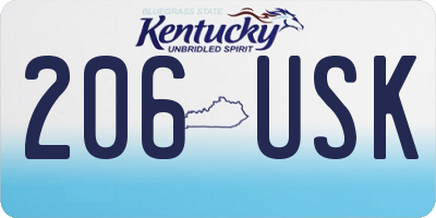 KY license plate 206USK