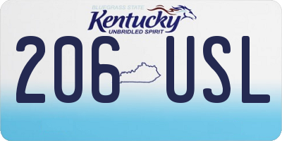 KY license plate 206USL