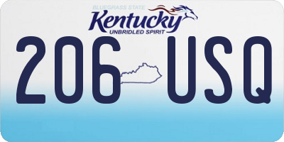 KY license plate 206USQ
