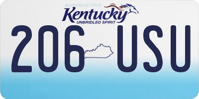 KY license plate 206USU