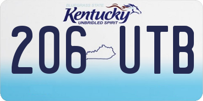 KY license plate 206UTB