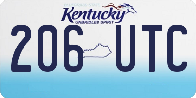 KY license plate 206UTC