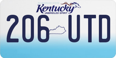KY license plate 206UTD