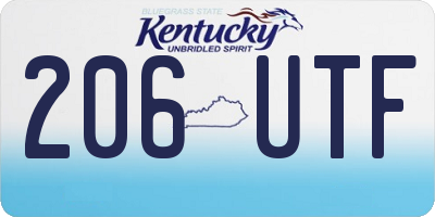 KY license plate 206UTF