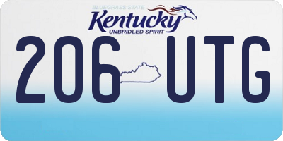 KY license plate 206UTG