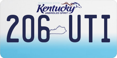 KY license plate 206UTI