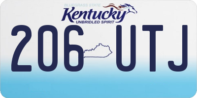 KY license plate 206UTJ