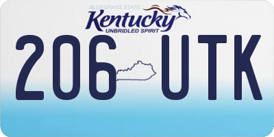 KY license plate 206UTK