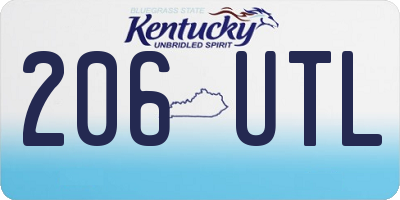 KY license plate 206UTL
