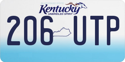 KY license plate 206UTP