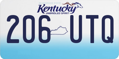 KY license plate 206UTQ