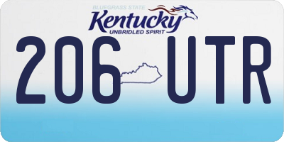 KY license plate 206UTR