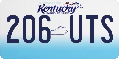 KY license plate 206UTS
