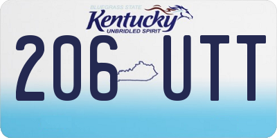 KY license plate 206UTT