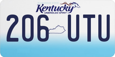KY license plate 206UTU