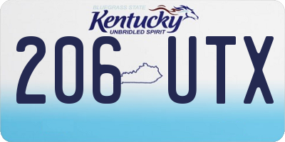 KY license plate 206UTX
