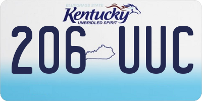 KY license plate 206UUC