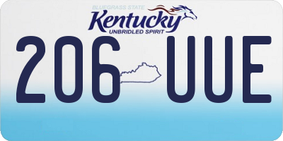 KY license plate 206UUE