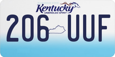 KY license plate 206UUF