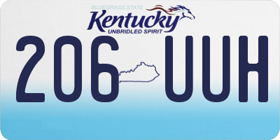 KY license plate 206UUH