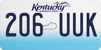 KY license plate 206UUK