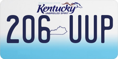 KY license plate 206UUP