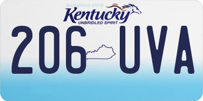 KY license plate 206UVA