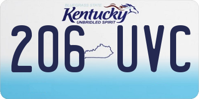 KY license plate 206UVC