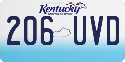 KY license plate 206UVD