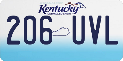 KY license plate 206UVL
