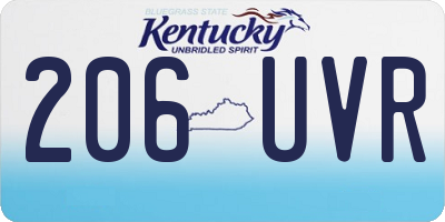 KY license plate 206UVR