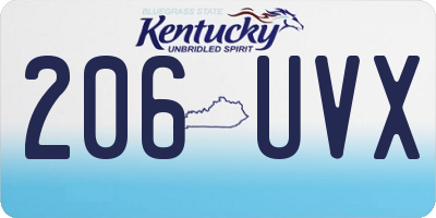 KY license plate 206UVX