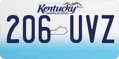 KY license plate 206UVZ