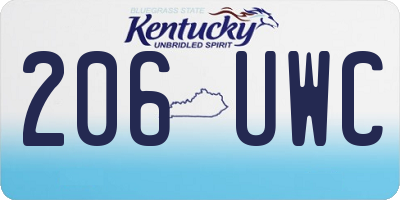 KY license plate 206UWC