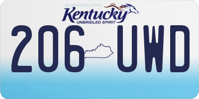 KY license plate 206UWD