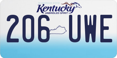 KY license plate 206UWE