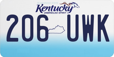 KY license plate 206UWK