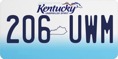 KY license plate 206UWM