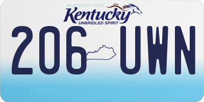 KY license plate 206UWN