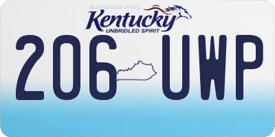 KY license plate 206UWP