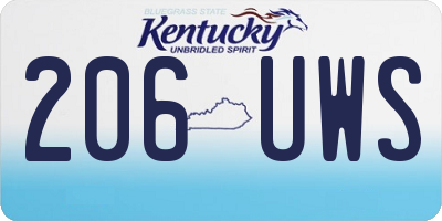 KY license plate 206UWS