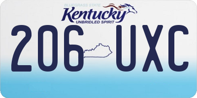 KY license plate 206UXC