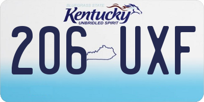 KY license plate 206UXF