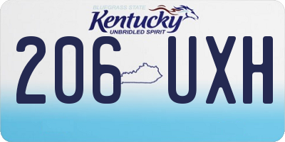 KY license plate 206UXH