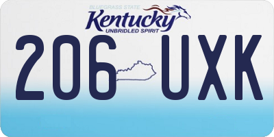 KY license plate 206UXK