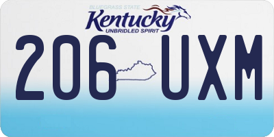 KY license plate 206UXM