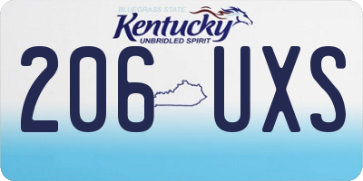 KY license plate 206UXS